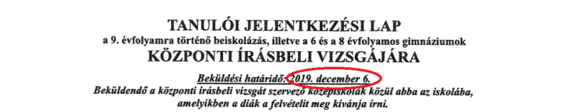 jelentkezési lap határidő