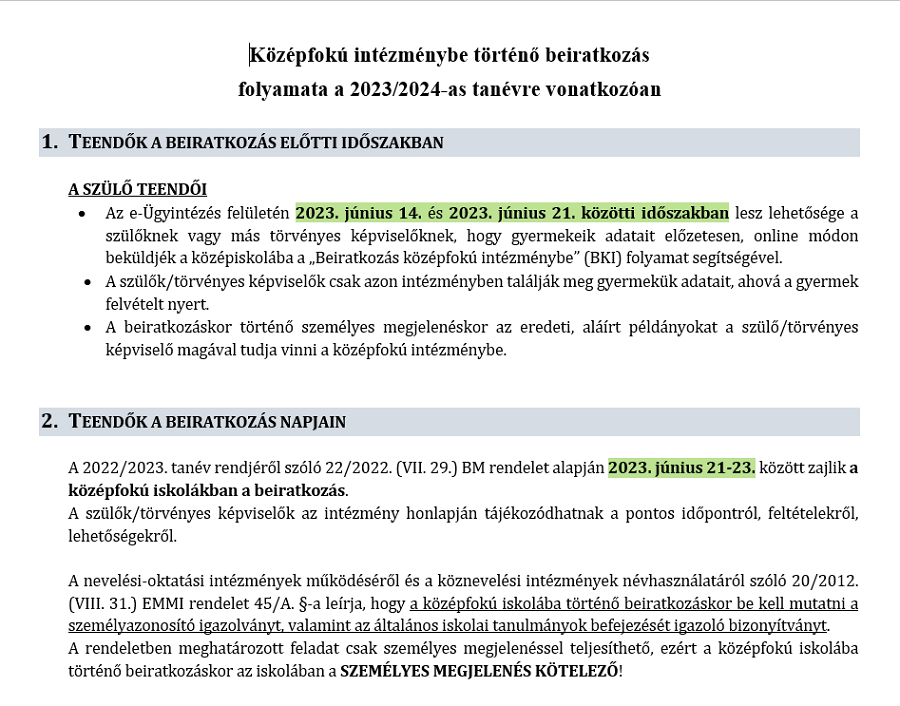 Beiratkozás a 2023 24 es tanévre