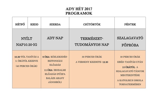 ady hét program